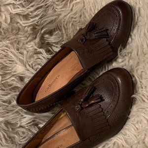 GH Bass & Co. Leslie Block Heel Tasseled Loafers 8